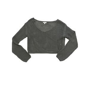 NWOT Nordstrom BP Open Knit Top GREEN Medium